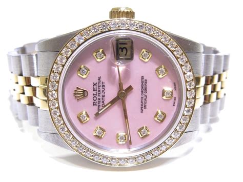 pink face gold rolex|Rolex pink face with diamonds.